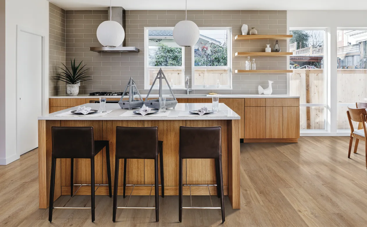 Kitchen with Engineered Hardwood